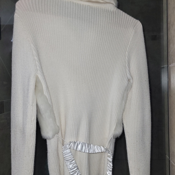 White house Black market small faux fur sweater jacket - Picture 2 of 4